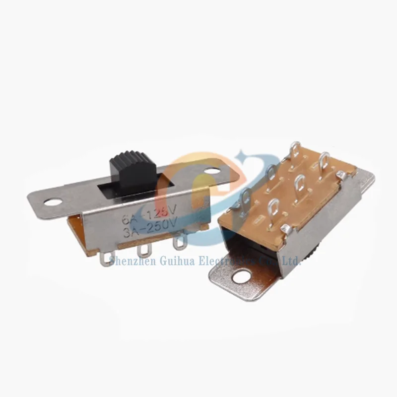 10PCS toggle switch SS23F19G8 5MM 6-pin 3-speed 2P3T 3A high current toggle sliding switch