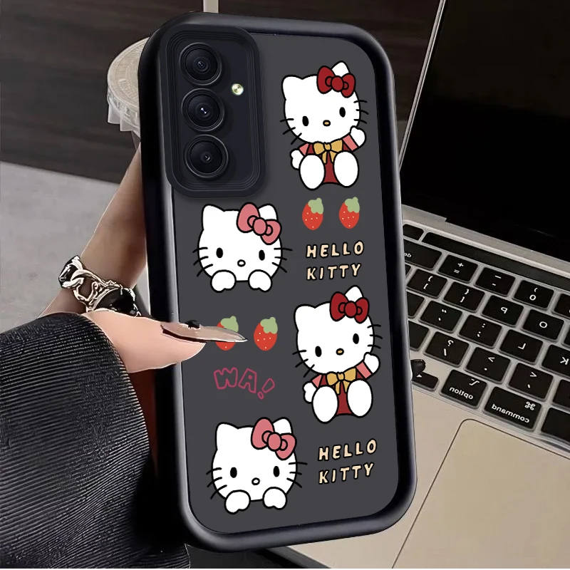 Sanrio hello kitty caso para samsung galaxy s24 s23 s22 s21 ultra plus s20 fe a55 a54 a53 a52 a52s a51 a50 a50s a35 a34 capa