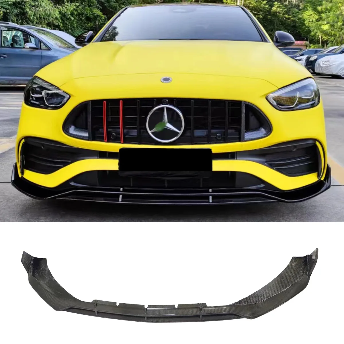 W206 C200 C260 Carbon Fiber Front Lip Separator For Mercedes-Benz C-Class 2022-2023