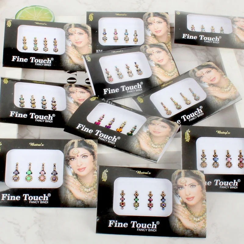 مجموعة من 3 قطع من لاصقات الحواجب الملونة للرقص الشرقي، إكسسوارات هندية للرياضة واليوغا واللياقة البدنية #3