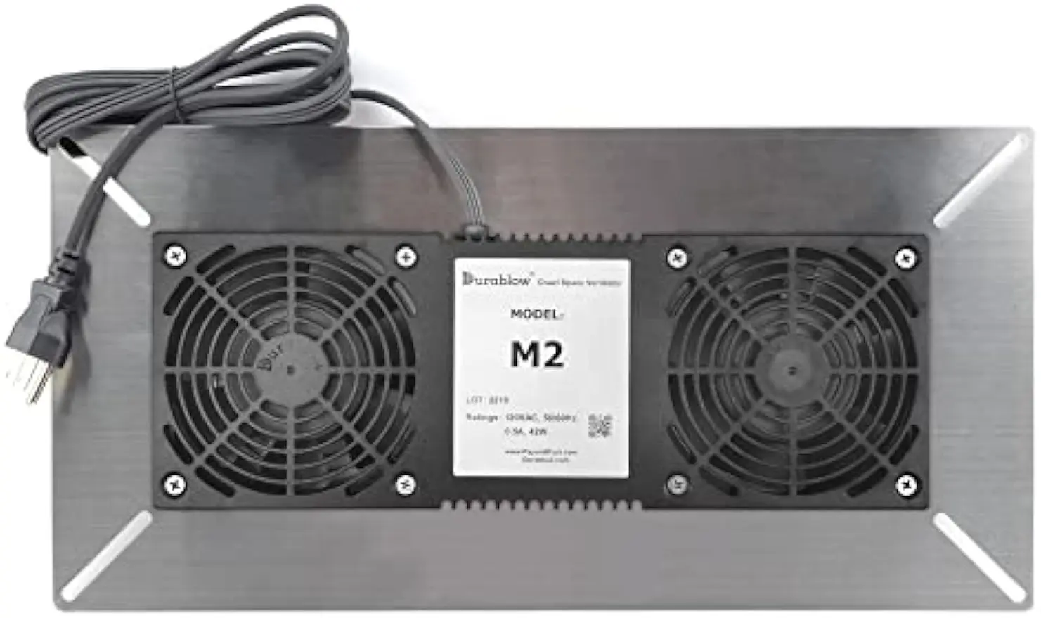 Stainless Steel Crawl Space Foundation Fan Ventilator + Built-in Dehumidistat (Stainless steel silver, M2)