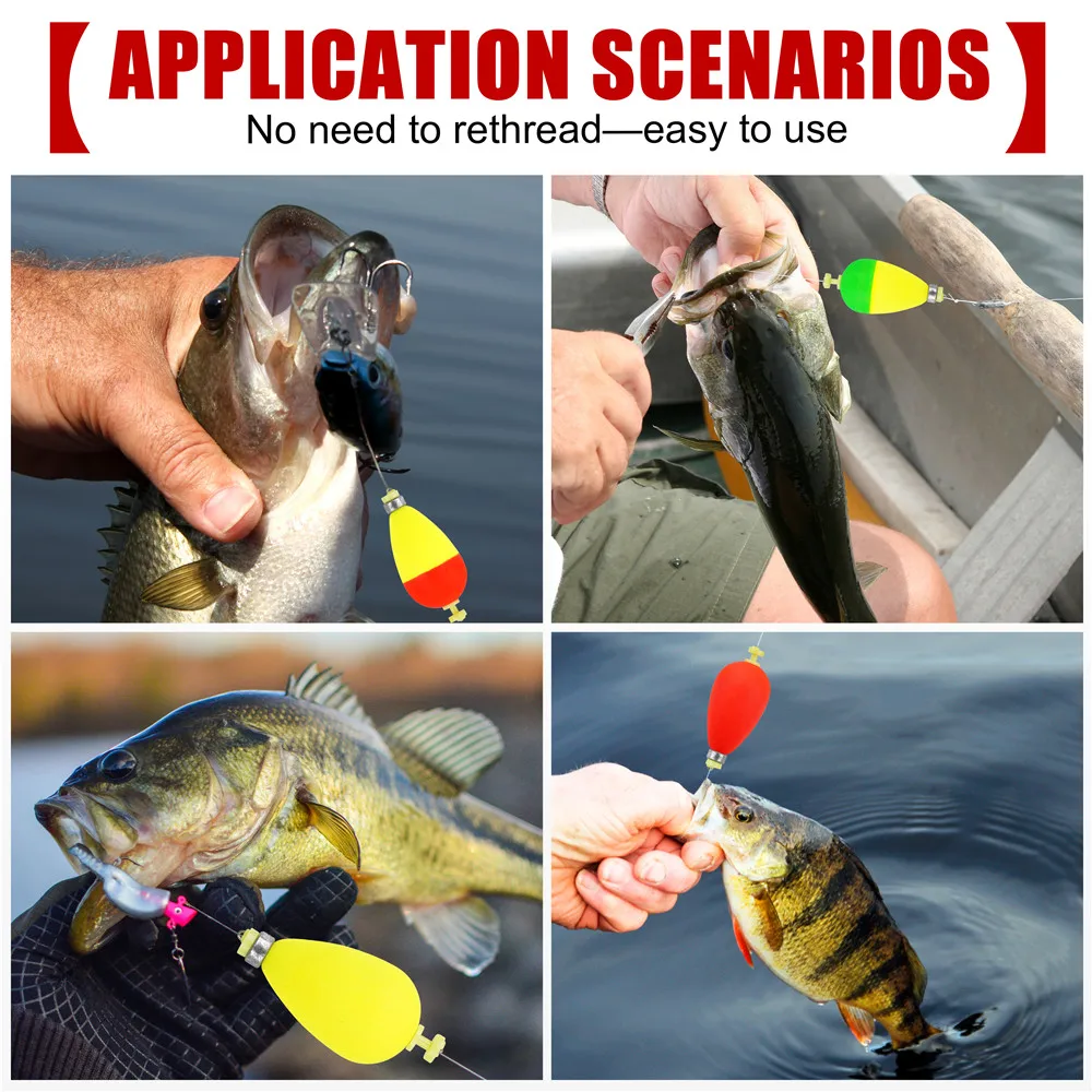 5pcs Weighted Fishing Floats Bobbers Foam Slip Bobber Snap-on Oval Ball Cork Fishing Floats for Santee Crappie Bluegill Panfish view 5