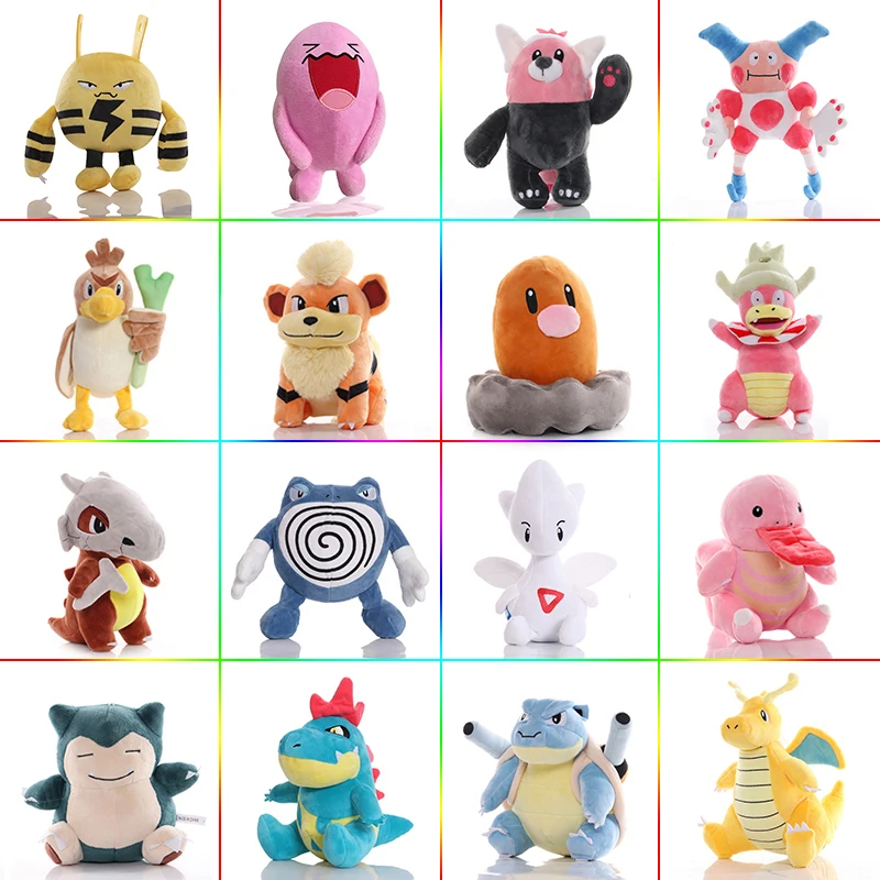 50 Style Pokemon Plush Toys 20cm Wobbuffet Farfetch'd Pikachu Elekid Cubone Blastoise Croconaw Diglett Stuffed Doll Hobby Gifts