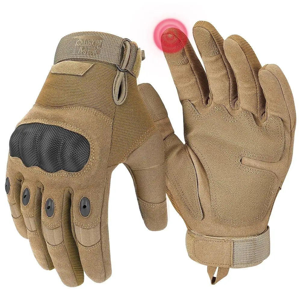 

Tactical Gloves for Men, Touchscreen Motorcycle Gloves with Hard Shell & Palm Padding for Sports Motorcycle Cycling Tactical