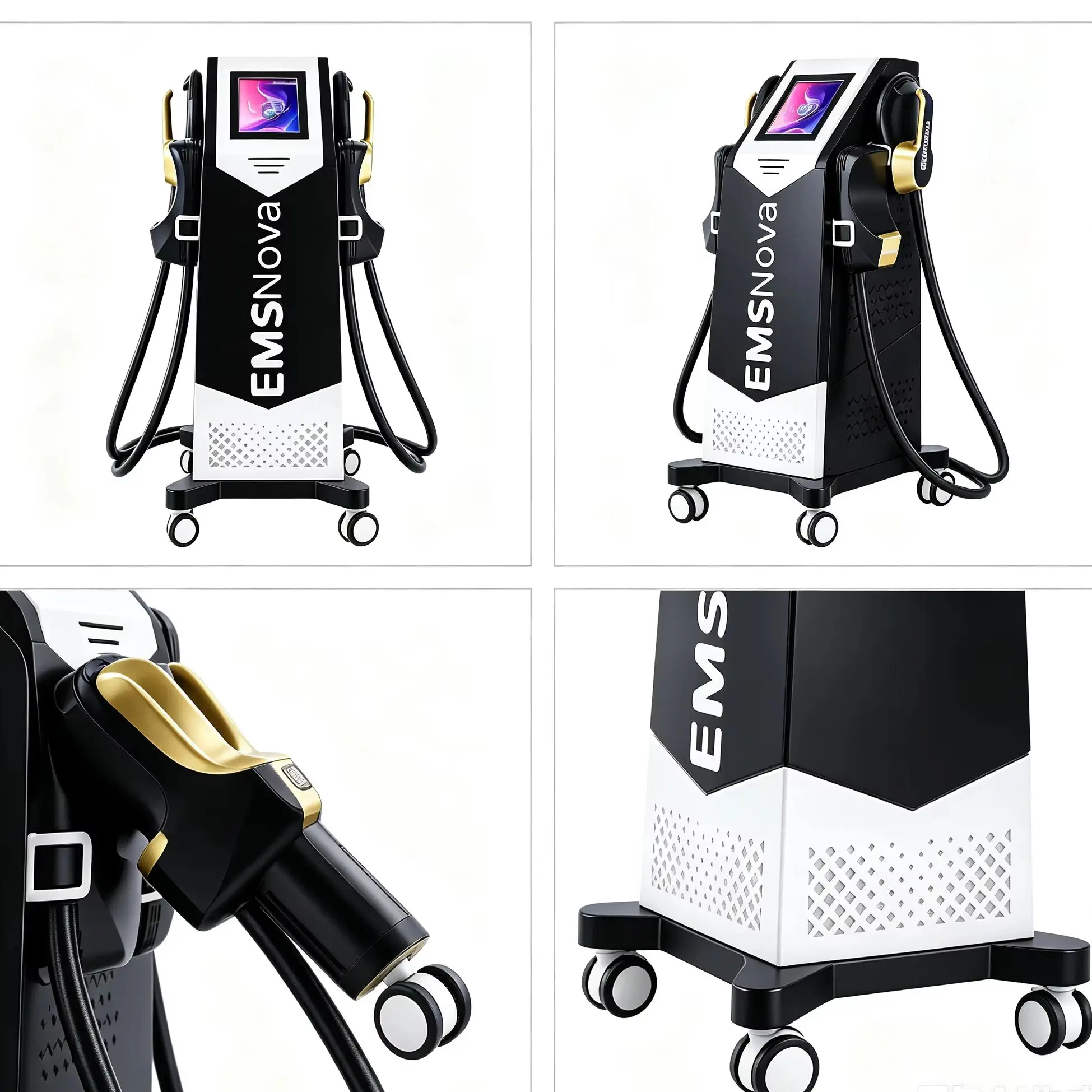 EMSnova HIEMT Stimulateur Musculaire Électromagnétique 6500W, Appareil de Sculpture Corporelle Non Invasif, pour Développer les Muscles, Brûler les Graisses, Sans Période de Récupération, Appareil Amincissant pour le Corps, pour le Remodelage de l'Abdomen, des Fesses, des Jambes, des Bras, la Rééducation du Plancher Pelvien, Appareil de Beauté pour Usage en Salon