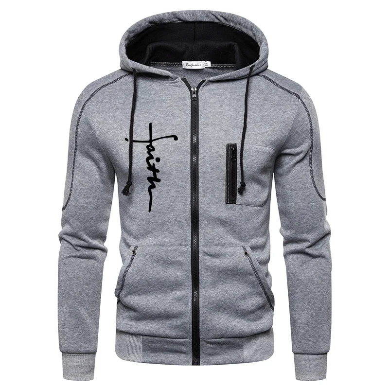 Herbst Winter Outdoor Hoodie Täglich Hochwertige Herrenbekleidung Joggen Lässige Sport Einteilige Reißverschlussjacke und Sporthose