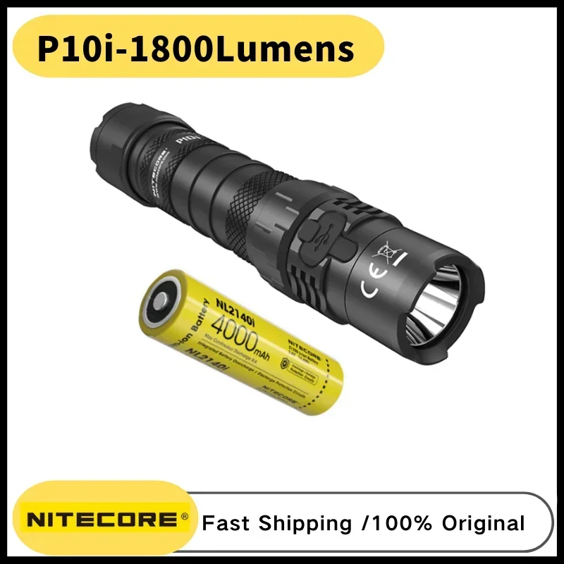 NITECORE P10i 1800Lumens TYPE-C Rechargeable Flashlight Include 21700 4000mAh Battery