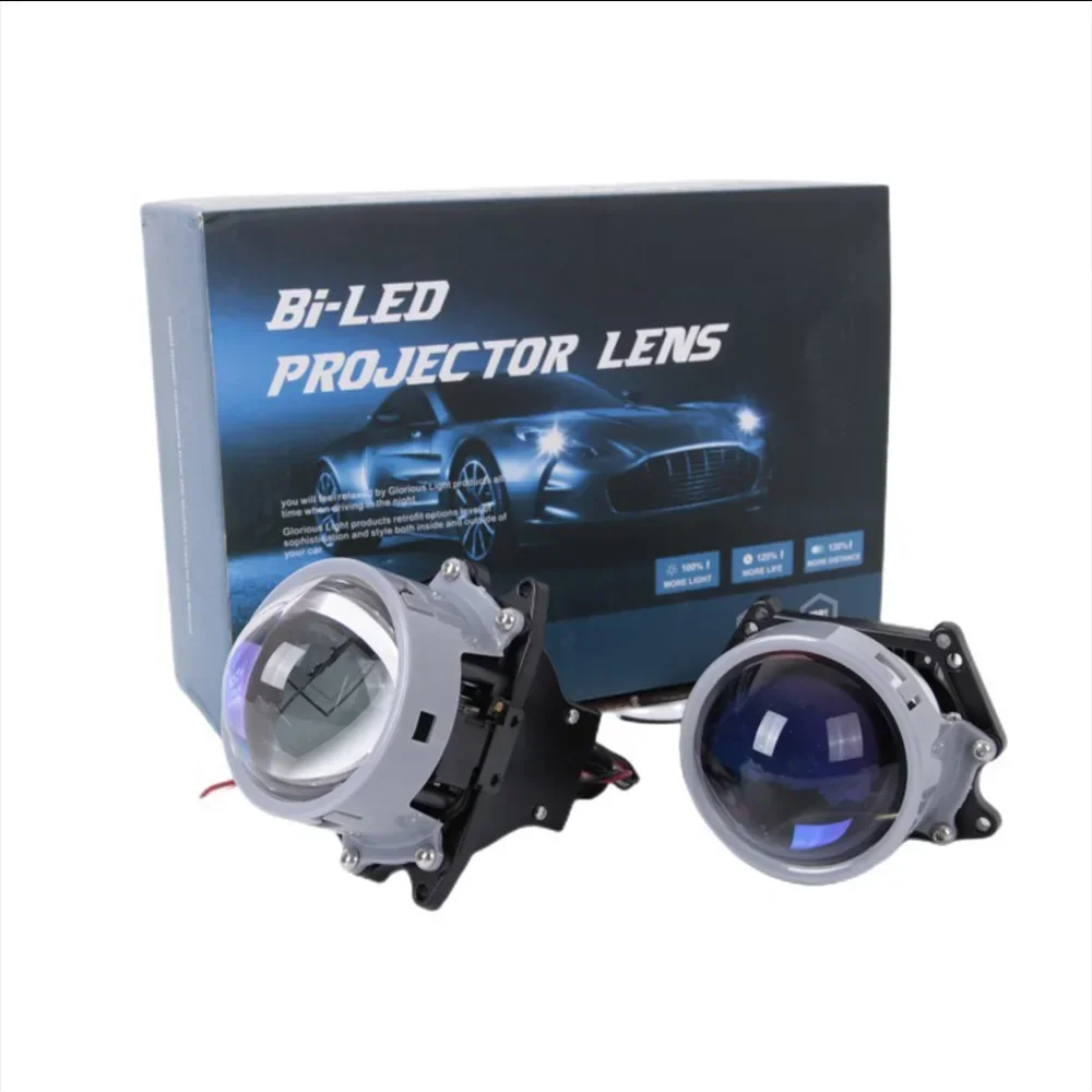 

Super Bright Focus Hi Lo Beam Automotive LED Headlights Bulbs 3 Inch Bi LED Projector Lens