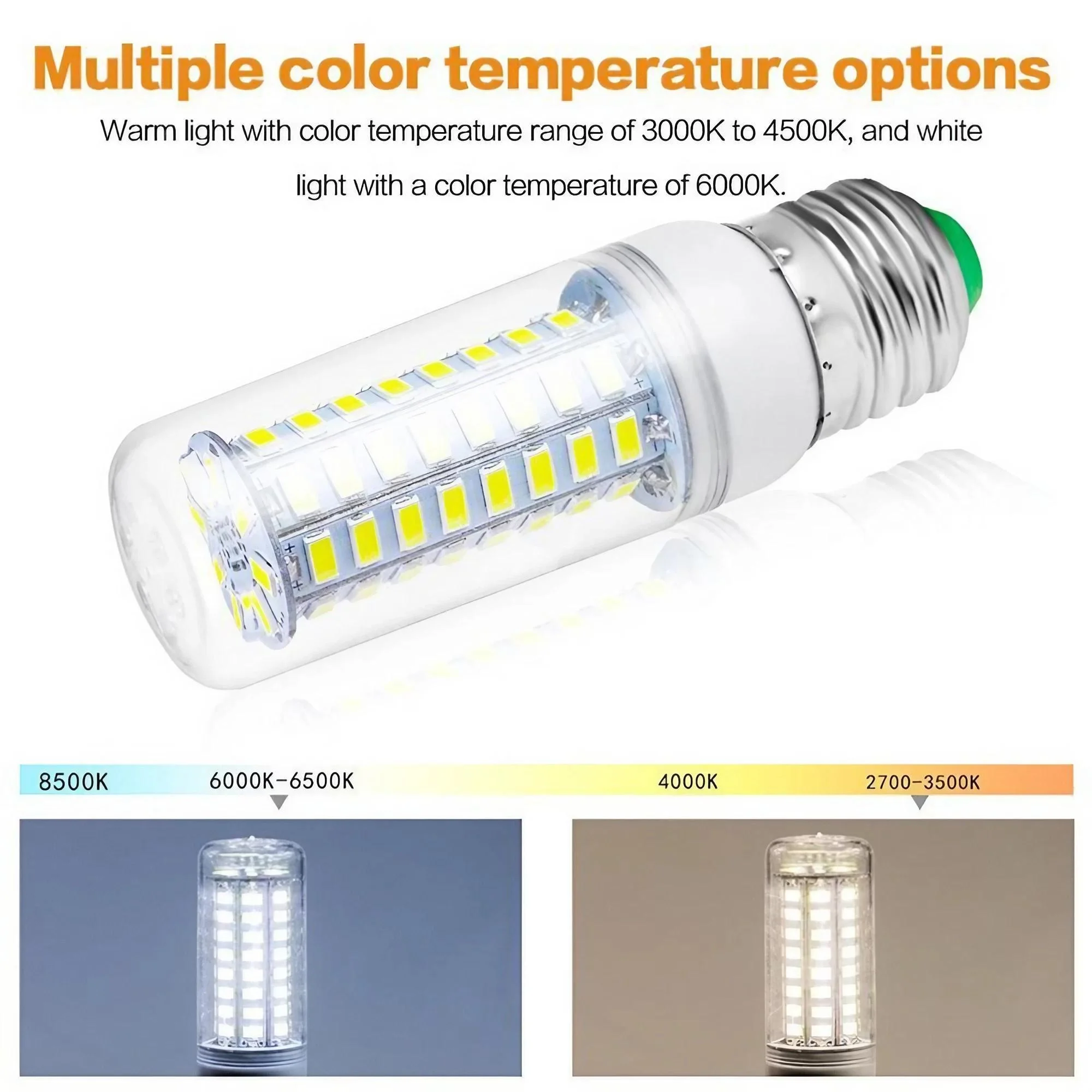 E27 E14 LED Corn Bulb 3W to 12W SMD5730 Chandelier Light 200-240V Ideal for Bedroom Kitchen Home Decor Lighting