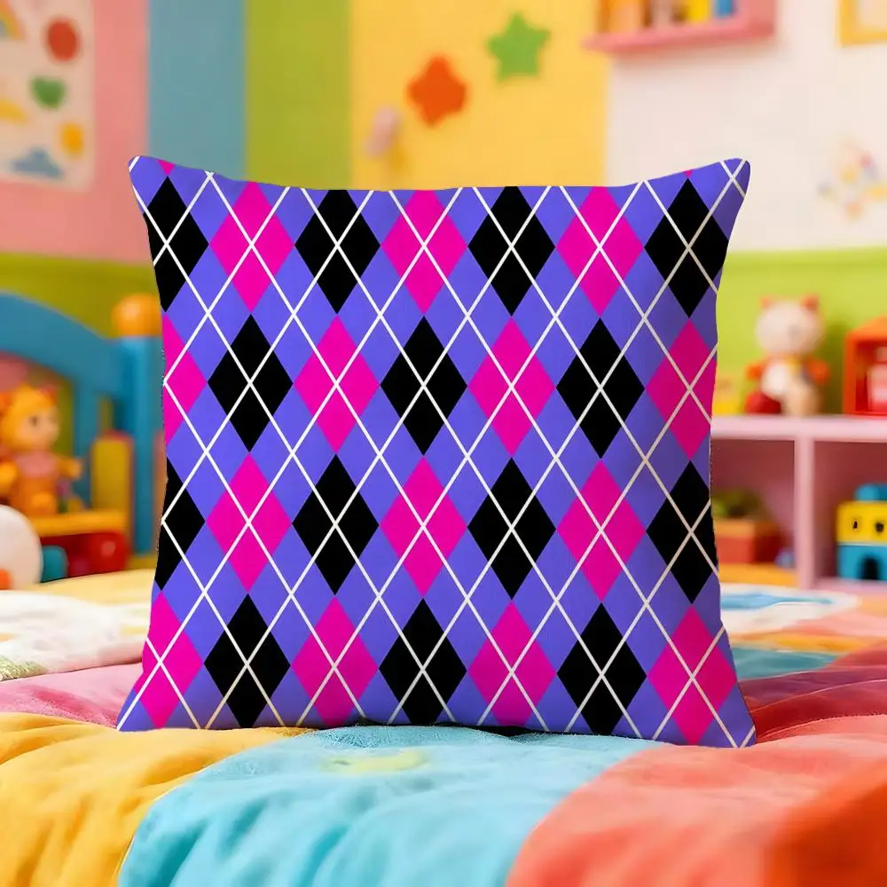 Geometric Diamond Pattern Cushion Cover Premium Soft Pillowcase Skin-Friendly Breathable Multi-Purpose for Home Office Travel