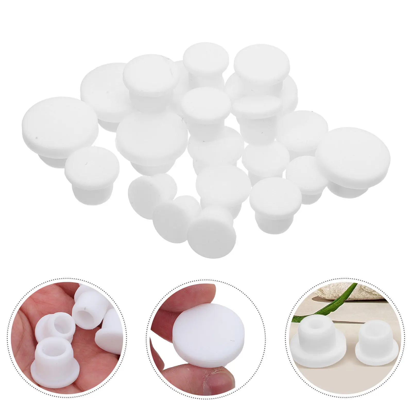 21Pcs Minimalist Silicone Salt Pepper Stoppers Reusable Bottle Seal Stoppers for Salt Shaker Caps Pepper Shaker Bottles Kitchen