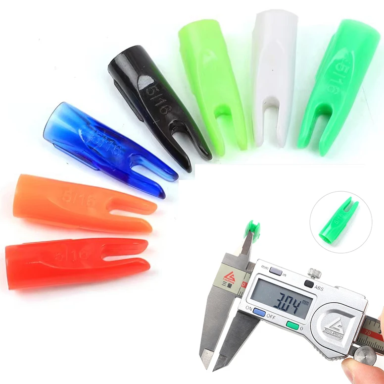 100pcs Plastic Arrow Nocks for Archery, Caps 5/16, 11/32, OD 8mm,ID 7mm,Carbon Fiber/Wood/Bamboo Arrow Shafts, DIY Accessories