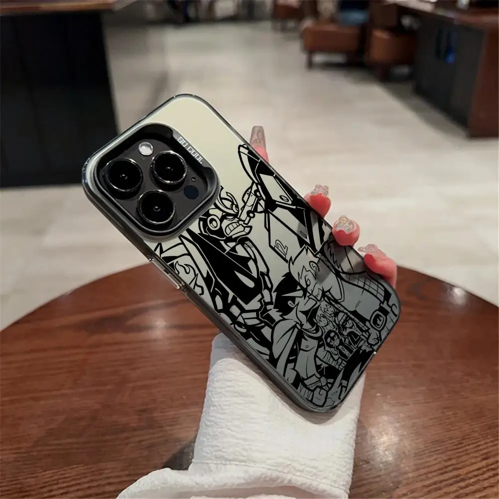 

G-Gurren Lagann Anime Phone Case For iPhone11 12 13 14 15 16 17Pro Max Air Plus Mini Light luxury high-end colorful silver cases