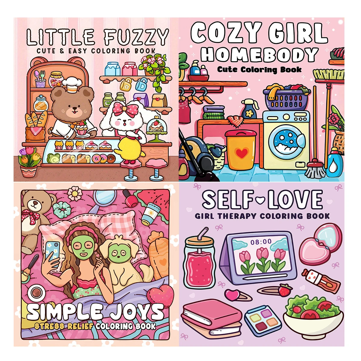 

Little Puzzy Coloring Books, Cozy Scenes, Easy Coloring, For Home Parent - Child DIY, Relax, Unwind, Boost Creativity
