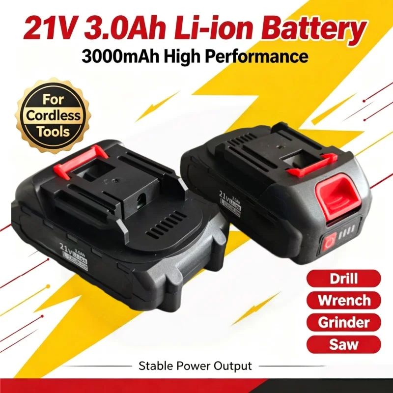 5S1P 21V 3.0Ah Large Capacity Li‑ion Battery Rechargeable Power Battery Pack For Cordless Electric Screwdriver Hand Drill