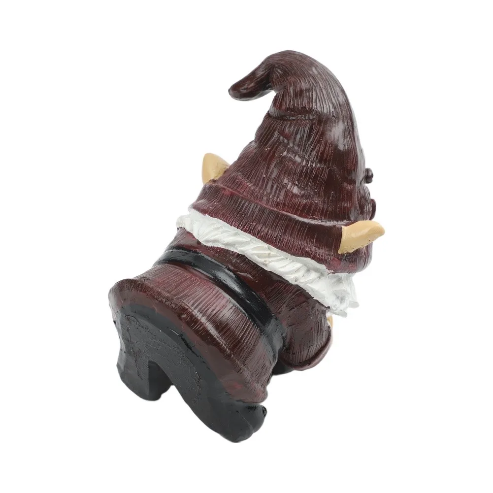Resin Gnome with Coffee Cup For Decorative for figurine for Home Office Tabletop 13 8 9cm For Charming For Dwarf Ornament