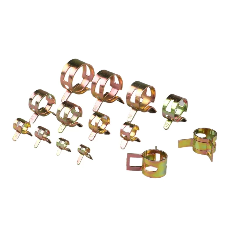 75Pcs 6-10mm Vacuum Spring Fuel Oil Water CPU Hose Clip Pipe Tube Band Clamp Metal Fastener Assortment Kit