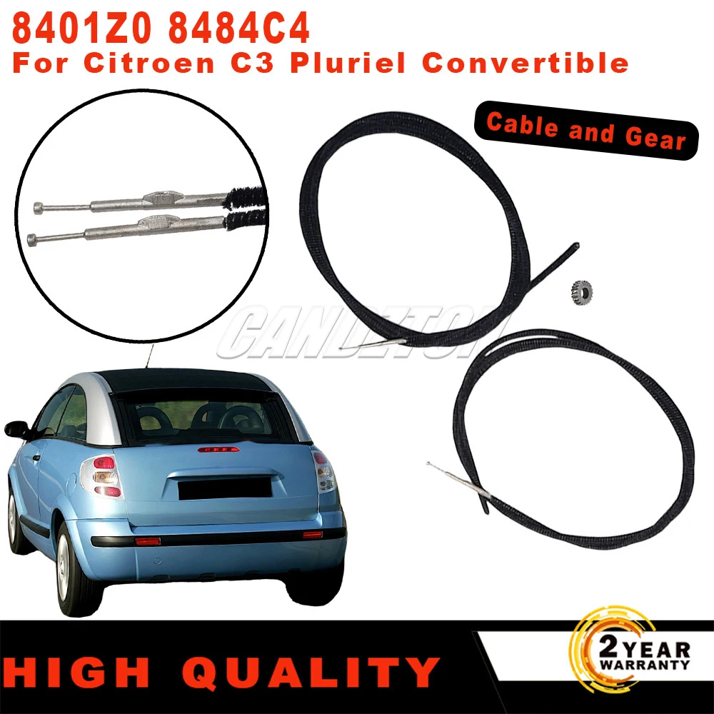 

New Sunroof Repair Kits 1Pair Cable with Gear 8401Z0 8484C4 For Citroen C3 Pluriel Convertible Easy Installation car accessories