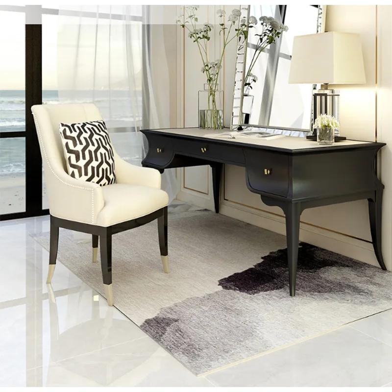 

New American light luxury simple modern solid wood desk European classical fashion simple and beautiful home desk furniture