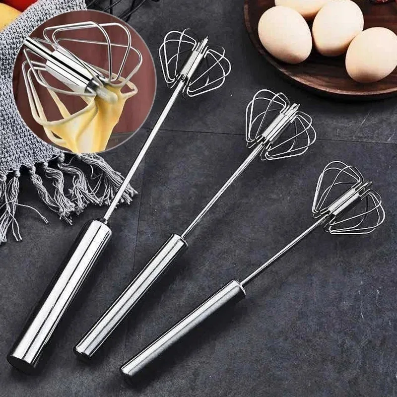 Stainless Steel Whisk Manual Stirring Stick Cream Butter Whipping Semi-automatic Tools Kitchen Baking Tools