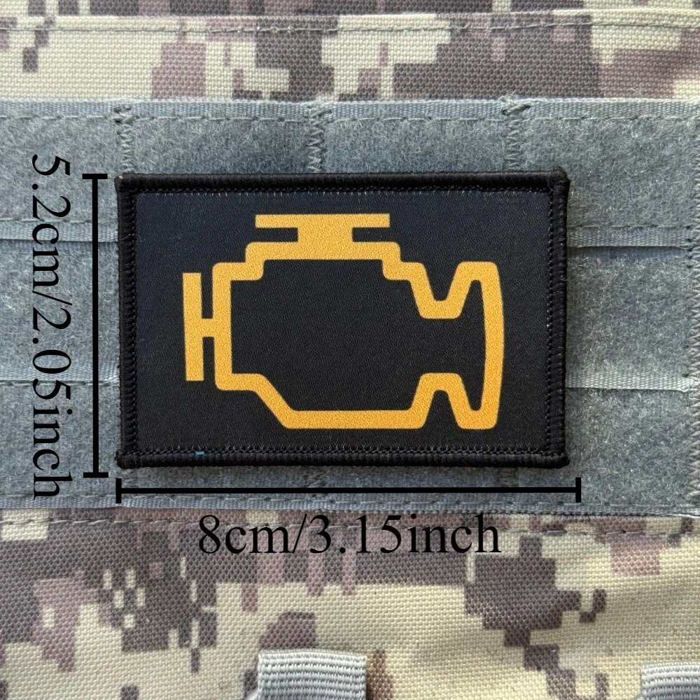 Check Engine Patch Taktischer Moral-Aufkleber Militär-Armee-Armband Bedruckte Klett-Patches für Kleidung Rucksack-Aufkleber