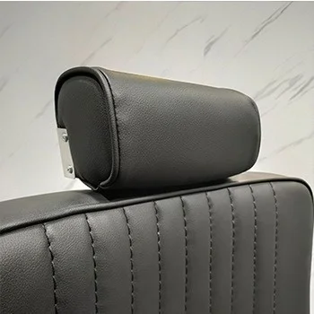 Modern Retro Oil Head Barber Chair for Hair Salon Large Metal PU Chair with Tilt & Lift Shaving Features Dining Application