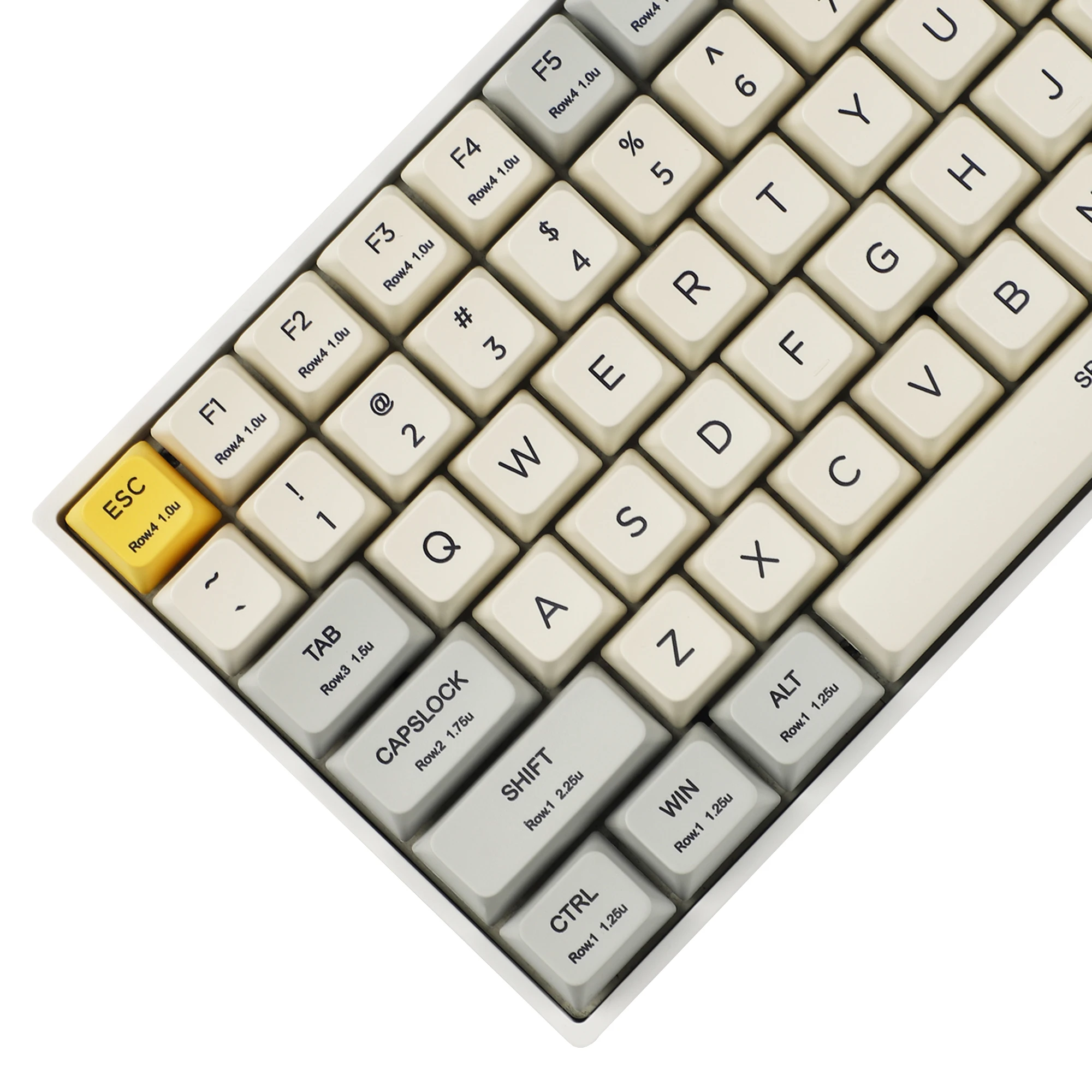 145 Industry Yellow MDA Profile Dye Sub Keycaps Ergonomic Thick PBT Keycap Set For TKL 61 64 68 75 87 96 104 GMMK MX Keyboard