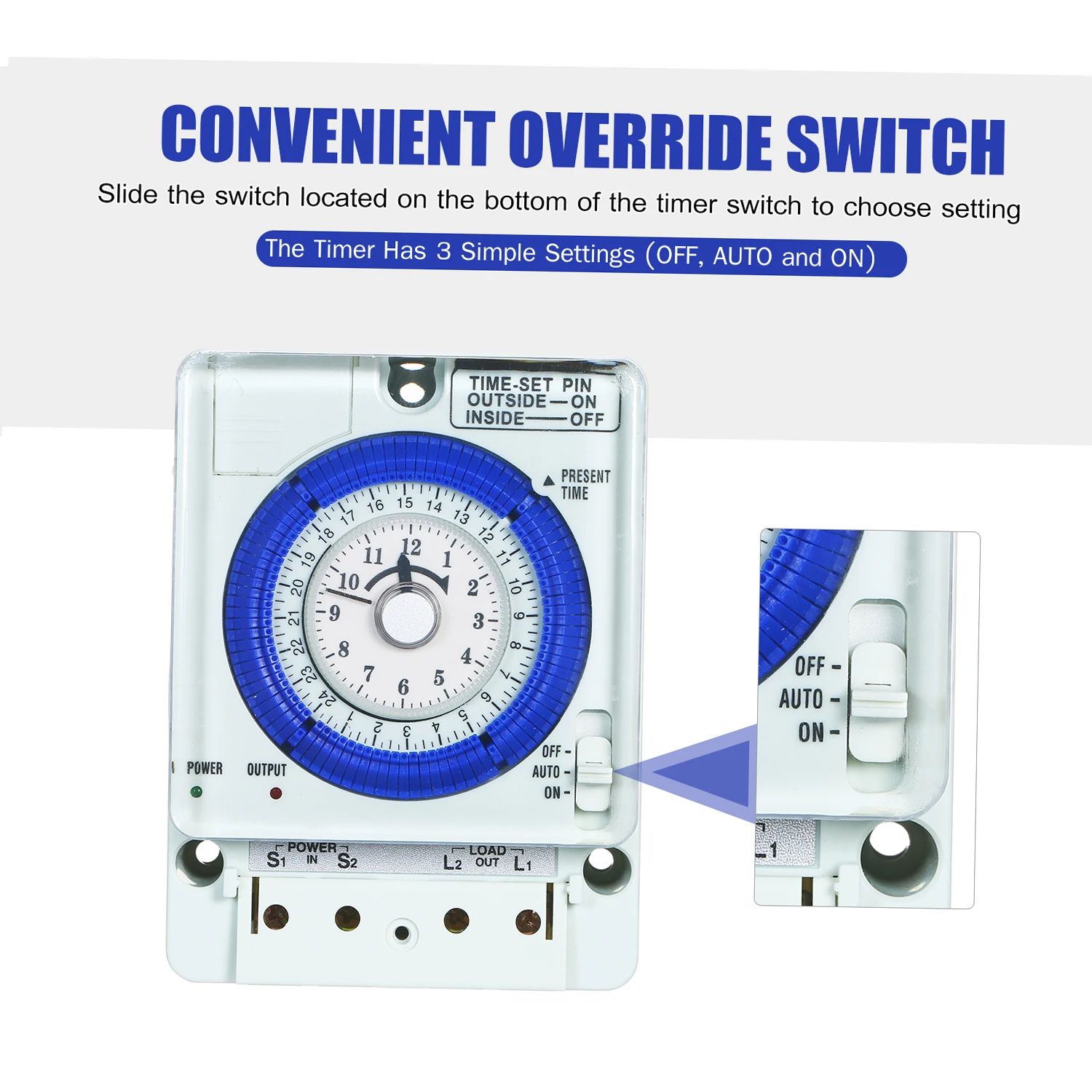 مؤقت ميكانيكي 24 ساعة مع بطارية 15 دقيقة فاصلات دبابيس ضغط غير فشل الطاقة 100 فولت-240 فولت 15A مفتاح الوقت Din السكك الحديدية #4