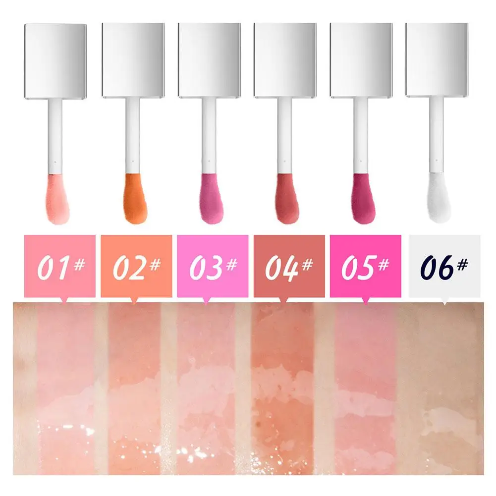 Óleo hidratante para brilho labial, esmalte não pegajoso, maquiagem sexy, moda coreana, 6 cores, Z6b6, 1pc