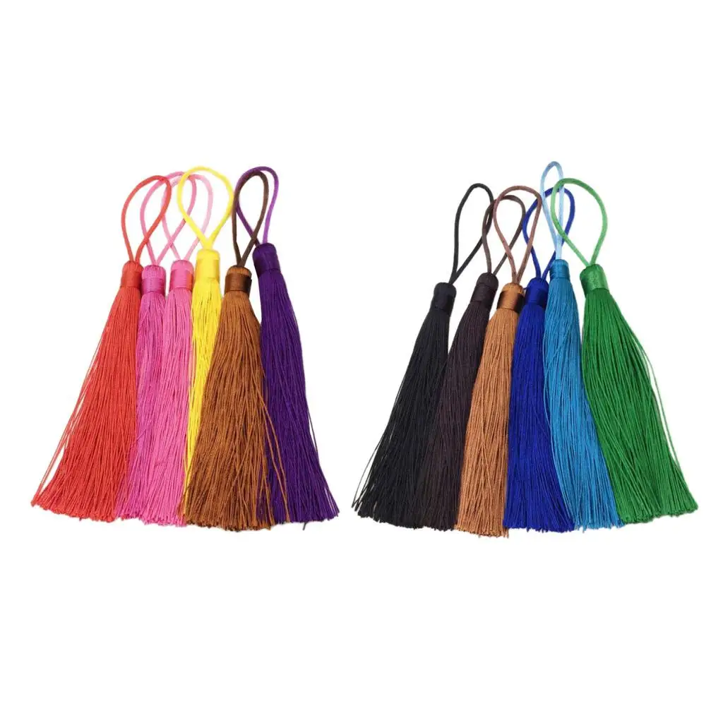 6 Silky Tassels - Crafts Sewing Decoration Costume DIY Jewelry