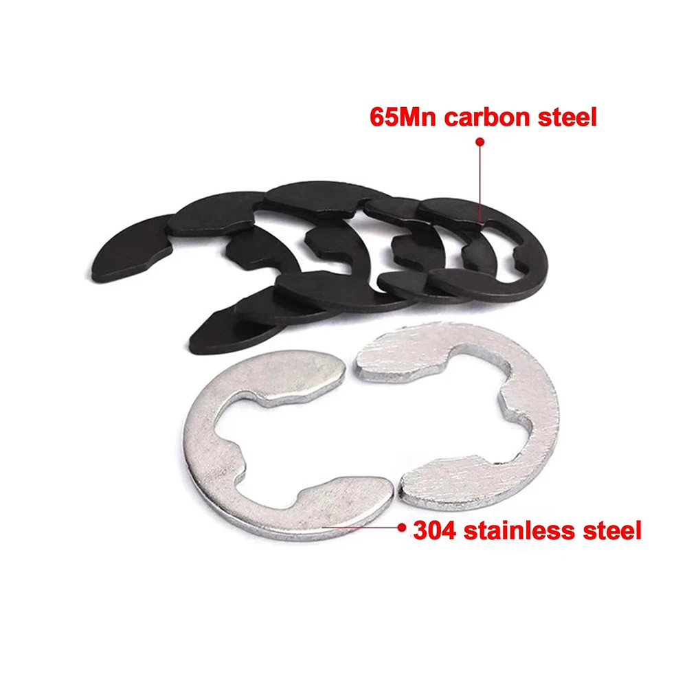 304 Stainless Steel / 65Mn Carbon Steel Retaining Circlip Set Snap Ring E-Clip Washer Assortment for Shaft Fastener M1.2 - M22