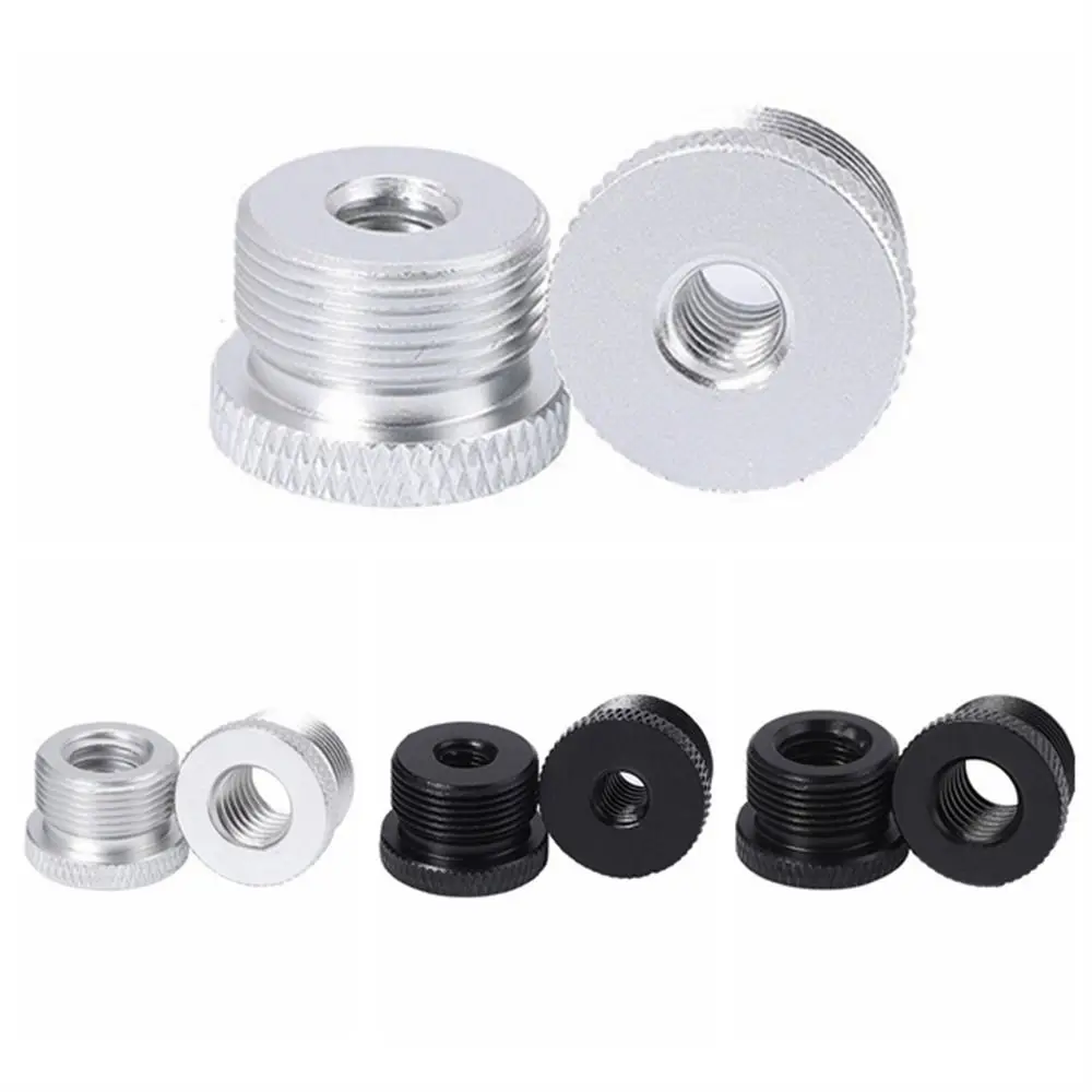 5/8-27 to 1/4 3/8 Microphone Conversion Screws Aluminum Alloy Screw Thread Mic Stand Adapter Female to Male Fine Teeth