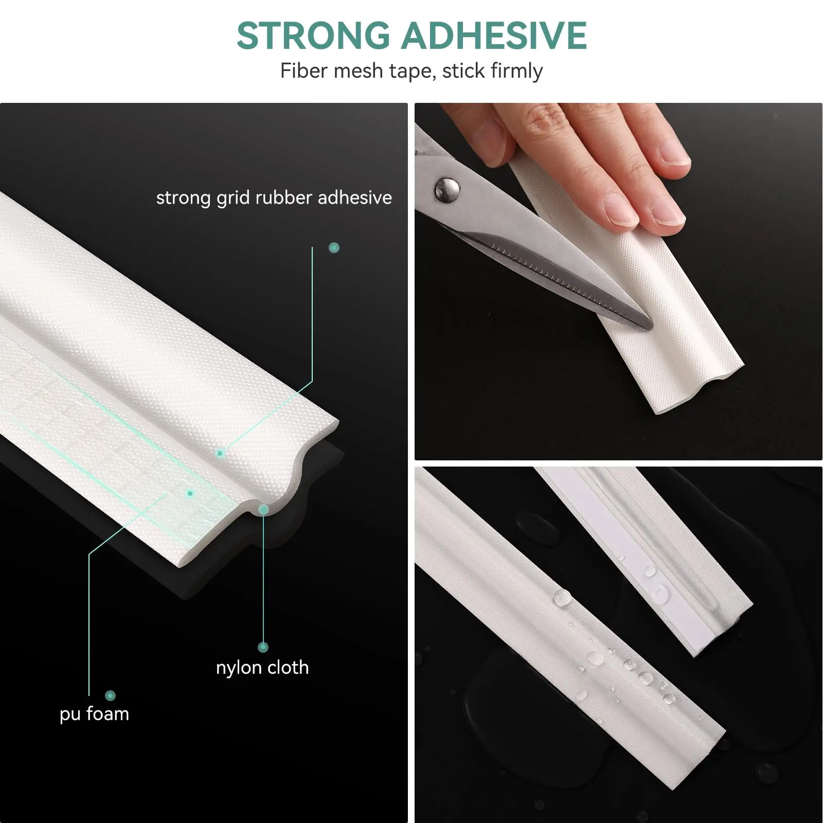 12m Window Draft Stopper Seal Strip Window Insulation and Door Side Weather Stripping Soundproof Door Bottom Sweep Gap Blocker
