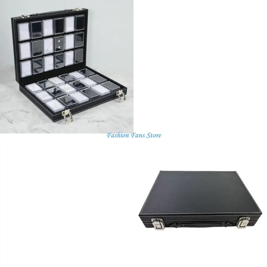

Elegant Clear Rectangular Jewelry Organizers with Leather Handle Jewelry Storage Box for Portable Storage and Display