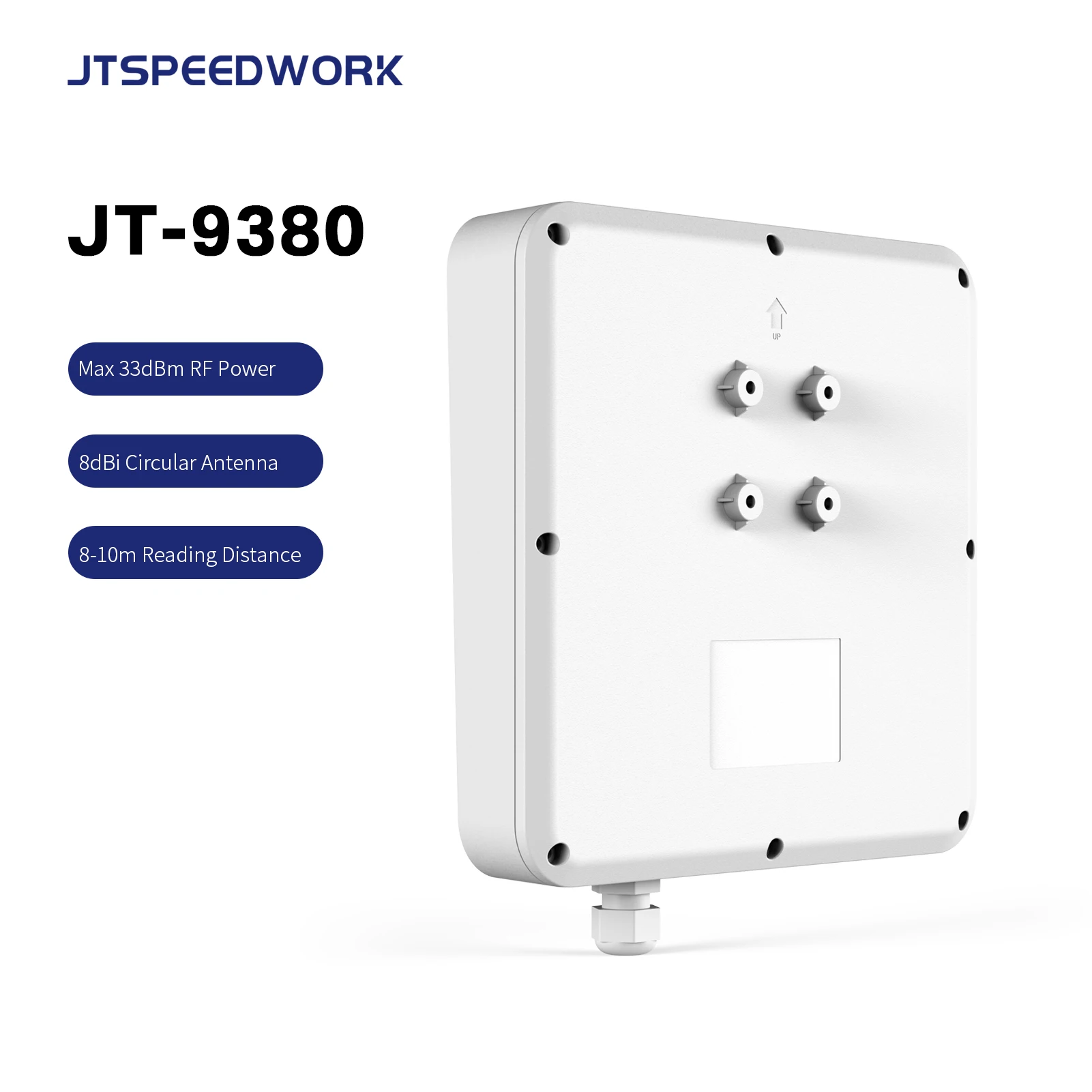 JT-9380 قارئ UHF RFID طويل المدى متعدد العلامات قارئ بطاقات التحكم في الوصول لإدارة النفايات الفعالة