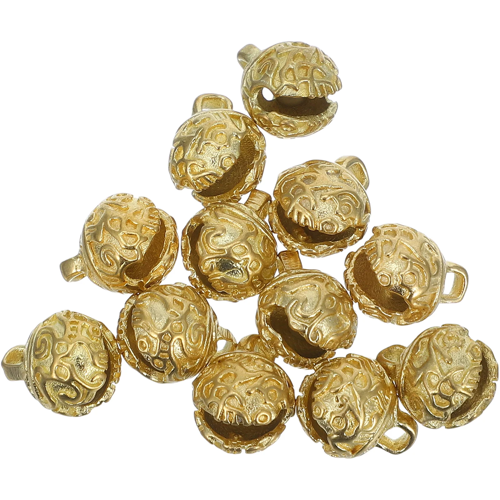 

12pcs Brass Bell Charms Mini Gold Bells For Jewelry Making Diy Craft Supplies Vintage Small Bells Hanging Decor Chinese
