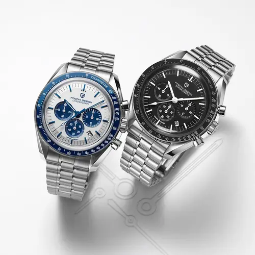 Imagen 2 del producto Relojes PAGANI DESIGN para hombre, reloj de pulsera deportivo de cuarzo para hombre, cronógrafo Moonwatch, fecha automática, espejo de zafiro de acero inoxidable