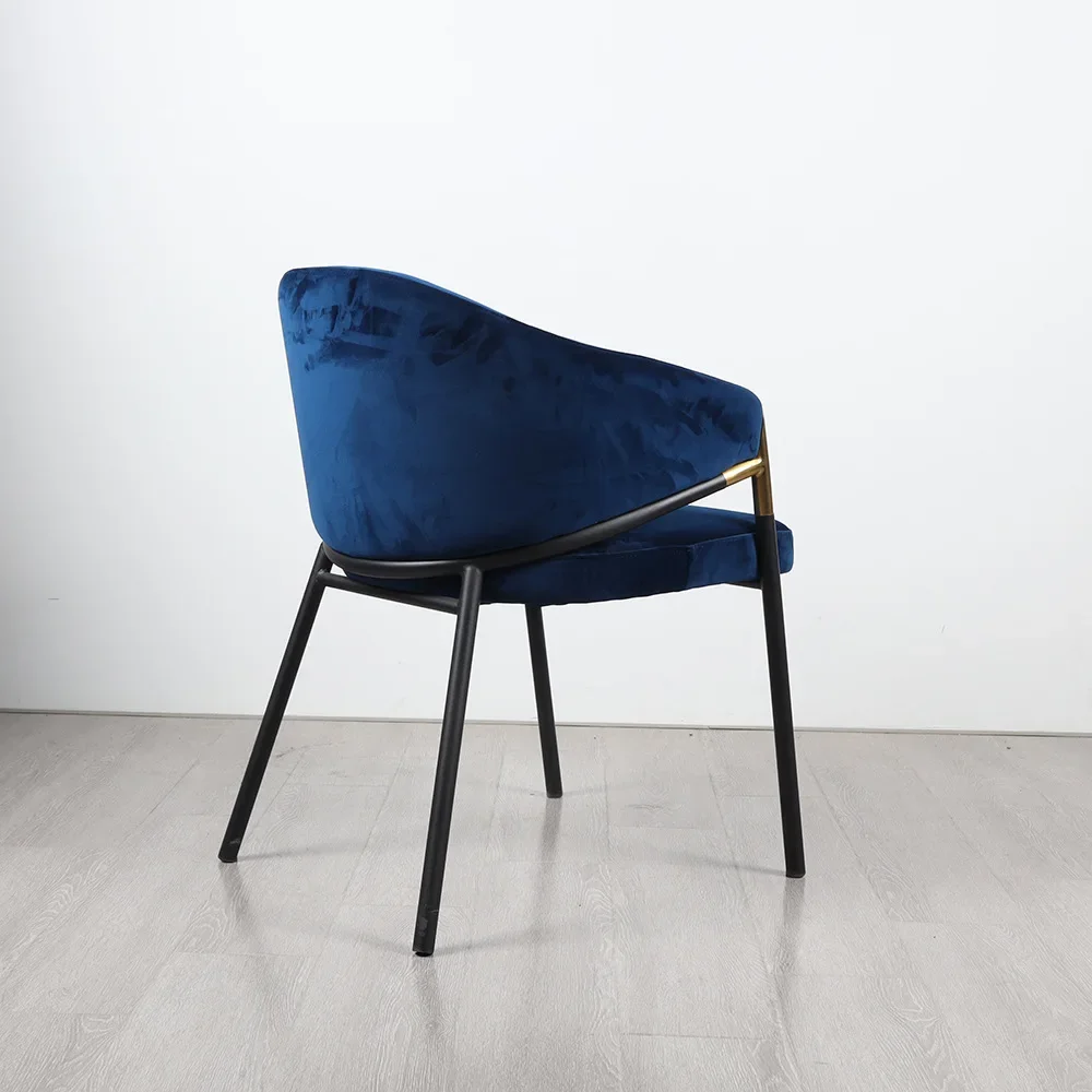 Luxury dining chair, coffee shop hotel restaurant soft bag dining chair, reception negotiation chair, flannel sofa chair 5