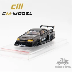 CM MODEL 1:64 LBWK ER34 Super silhouette Chrome gungray Diecast Model Car