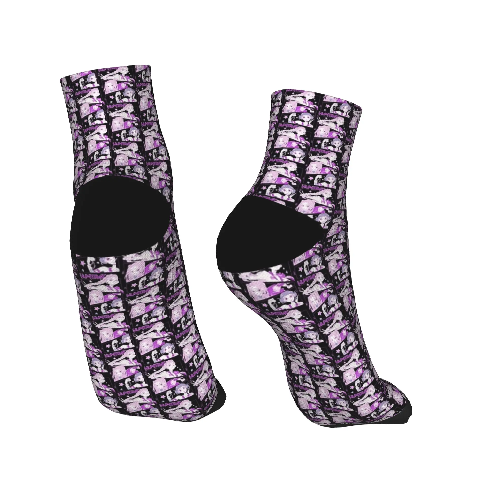 Scribble The Huntrix Kpop شيطان الصيادين الكاحل الجوارب موضة لينة تنفس الجوارب غير رسمية الصيف في الهواء الطلق مطبوعة غير زلق جورب