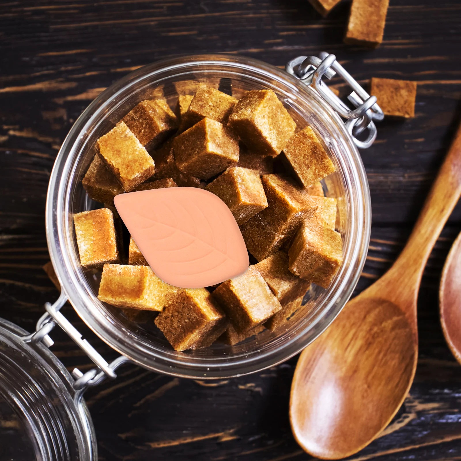 

6Pcs Terracotta Sugar Saver Leaf Shape Brown Sugar Keeper Reusable Softener for Food Container Kitchen Storage