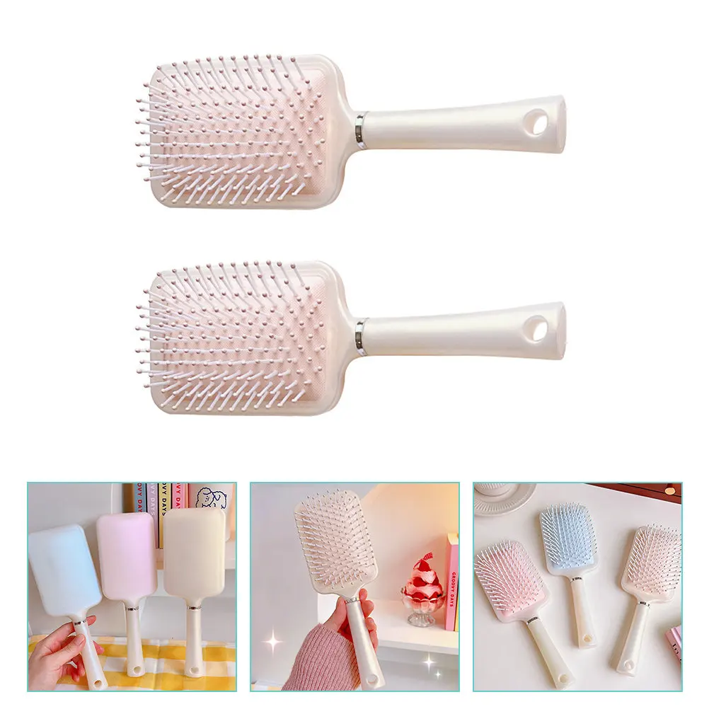 

Набор из 2 массажных расчесок для волос с воздушной подушкой, распутывающая щетка-лопатка для женщин, креативный эргономичный дизайн