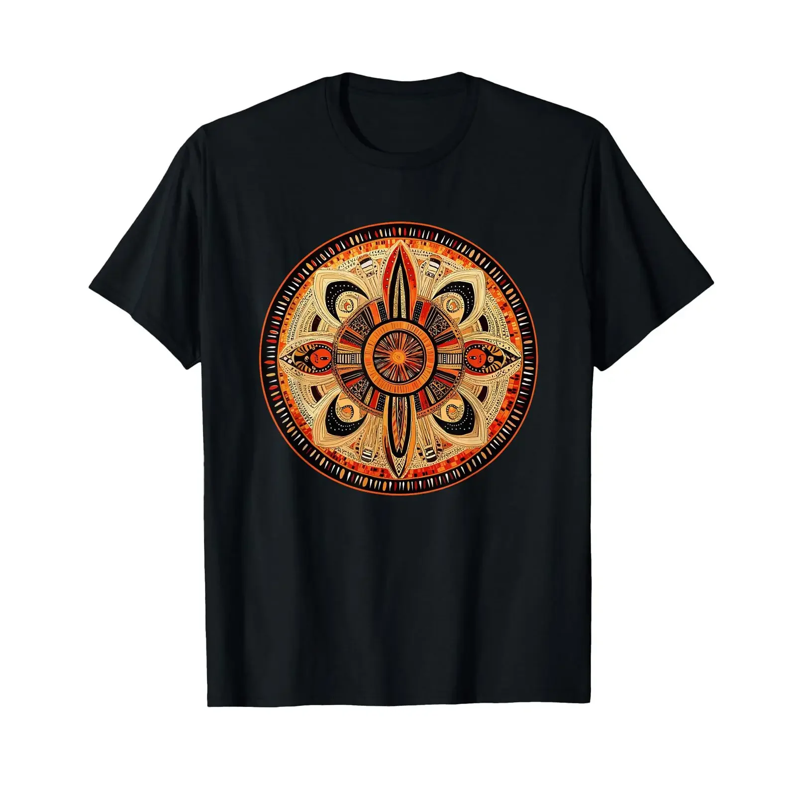 Tribal Sun Mandala Boho Meditation Symbol T Shirt vintage Washed Casual Breathable fashion Slightly homme Unisex