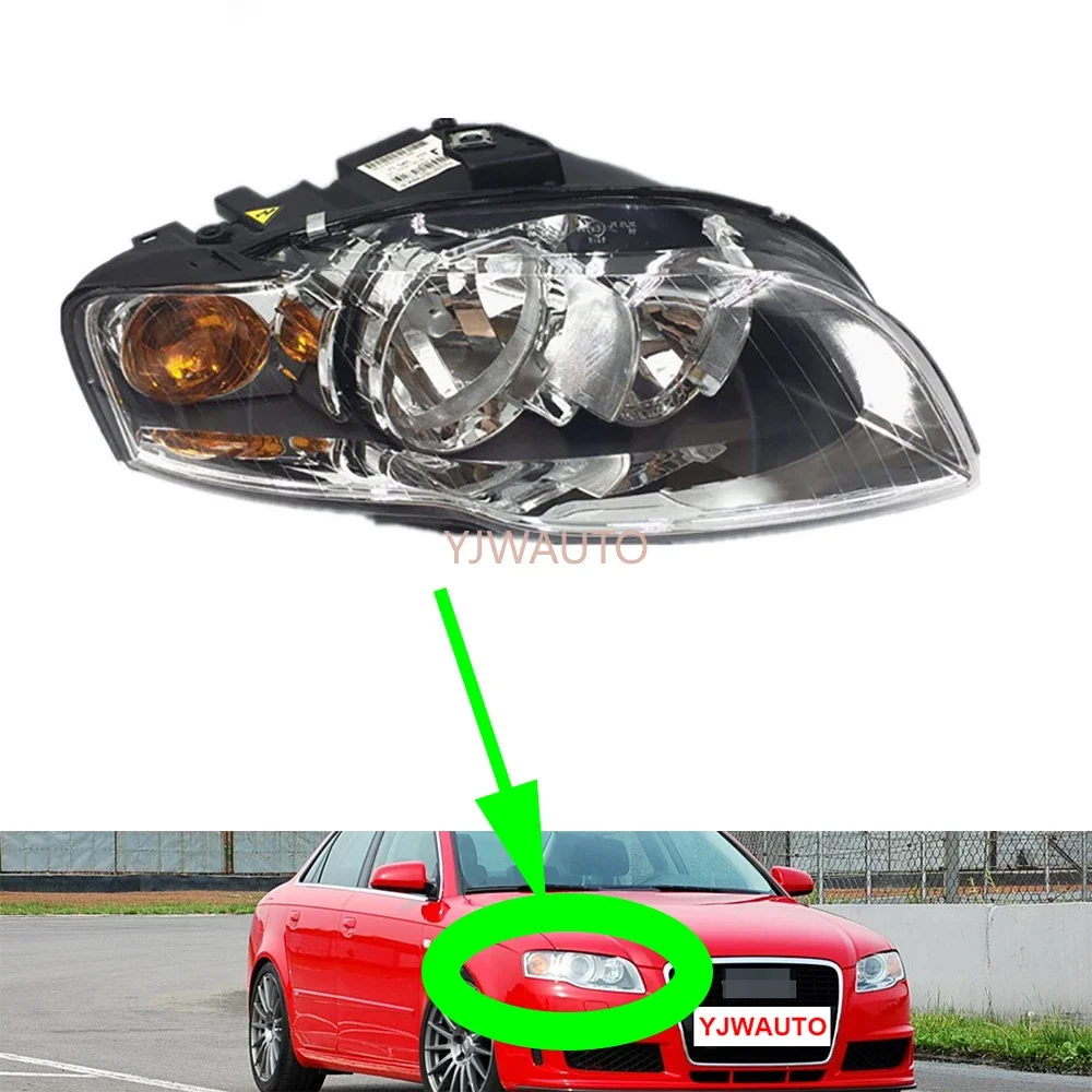 For Audi A4 B7 2006 2007 2008 Car Headlights Headlamp Assembly with Day Running Lamp Replacement Front Whole Auto Light Assembly