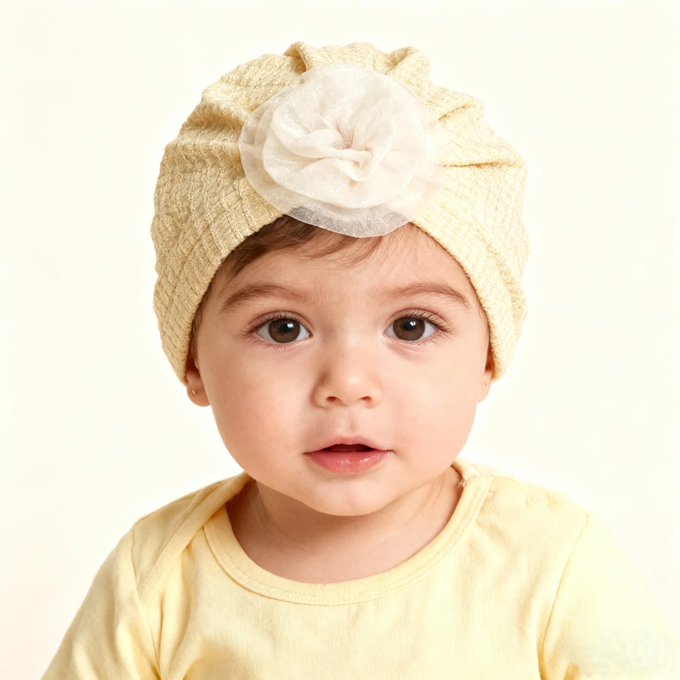 3 قطعة/الوحدة زهرة الطفل قبعة طفل الفتيات لطيف لينة قبعات صغيرة الوليد Photoprops أغطية الرأس قبعة هندية الأزهار عمامة قبعة الاطفال Gorros #1