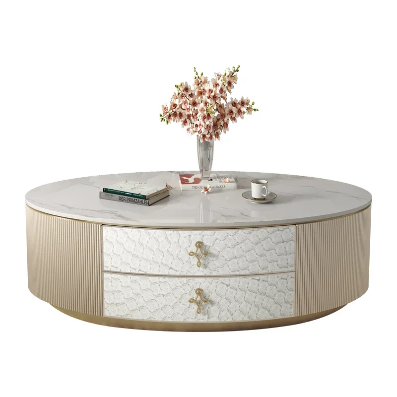 

American light luxury coffee table high-end modern home living room oval size apartment coffee table