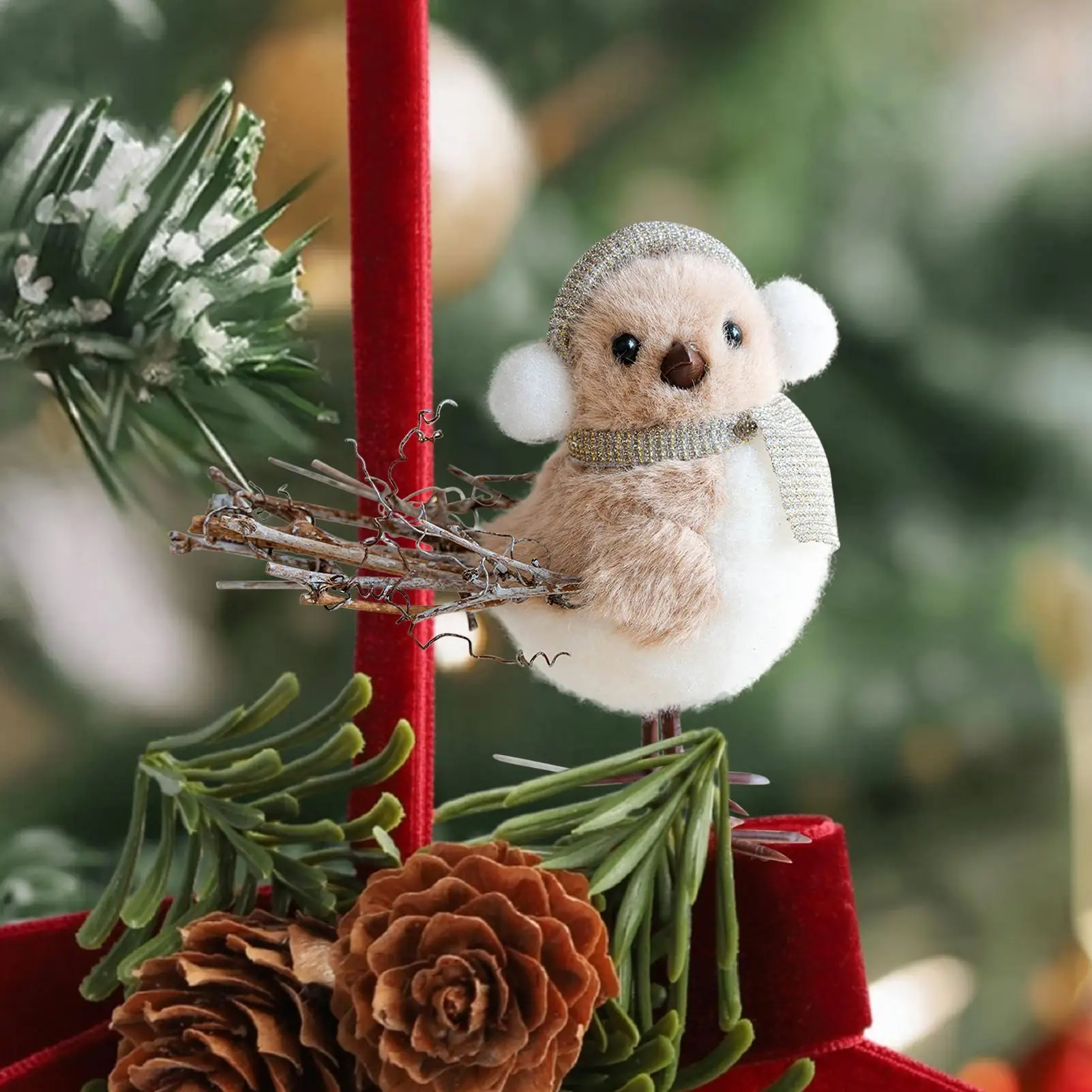 الحلي لشجرة عيد الميلاد رغوة واقعية ثلاثية الأبعاد تصميم الطيور عيد الميلاد رغوة قلادة على شكل طيور لشجرة لغرفة النوم شرفات المداخل