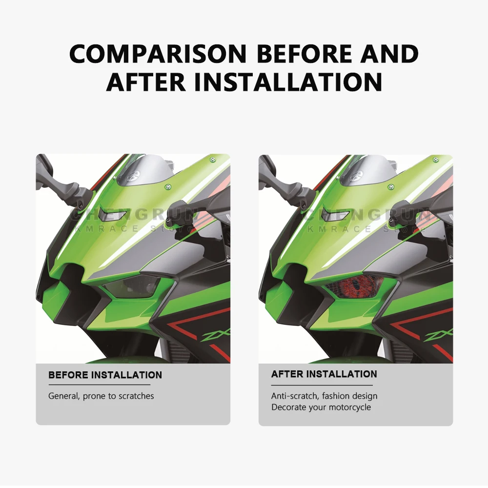 Headlight Sticker Waterproof Motorcycle Decals for Kawasaki ZX10R Ninja ZX 10R ZX-10R Accessories 2021-2024 2023 2022 Stickers