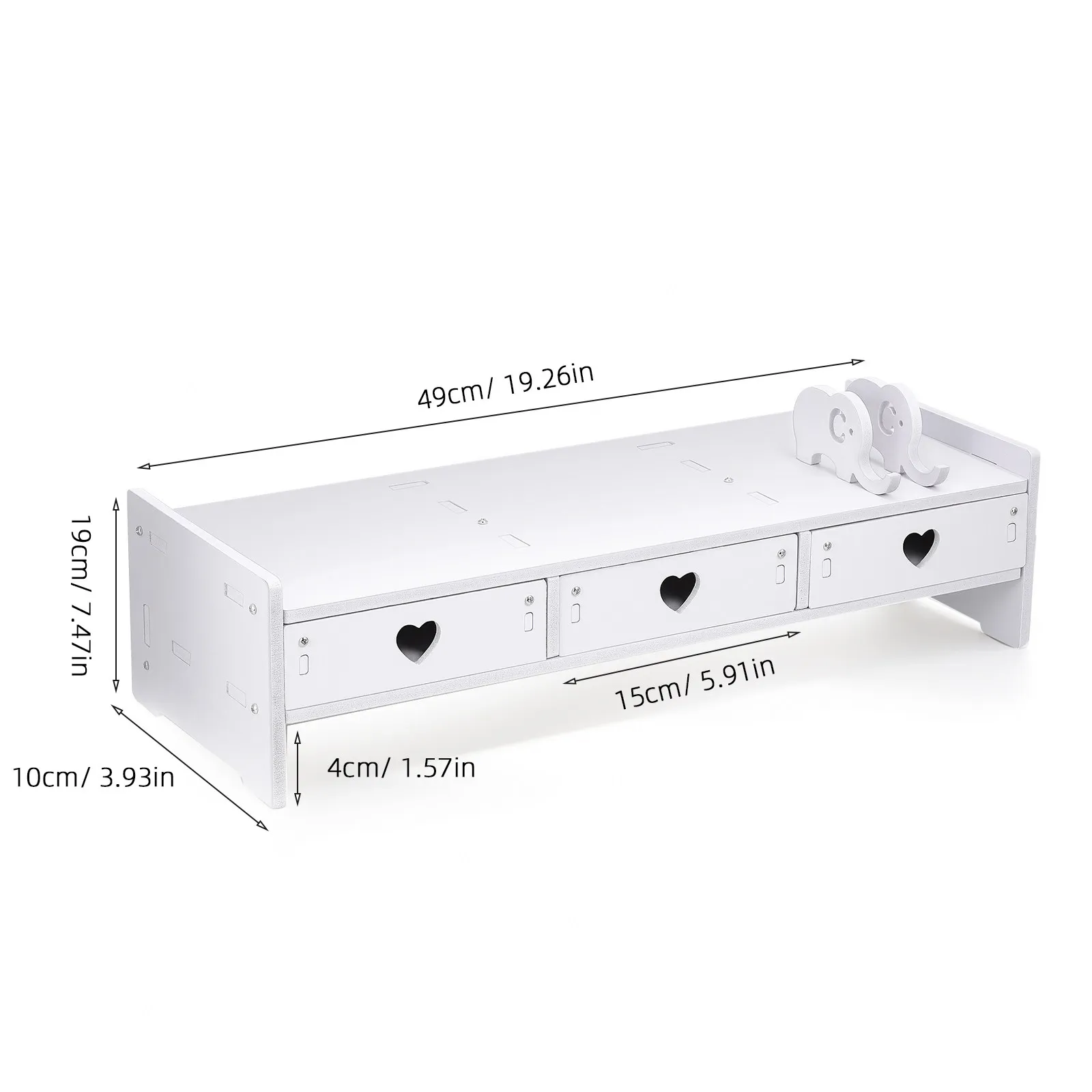 Ergonomic Monitor Riser Stand with Built in Drawer for Keyboard Storage Desktop Organizer Modern Office Desk Space Saver