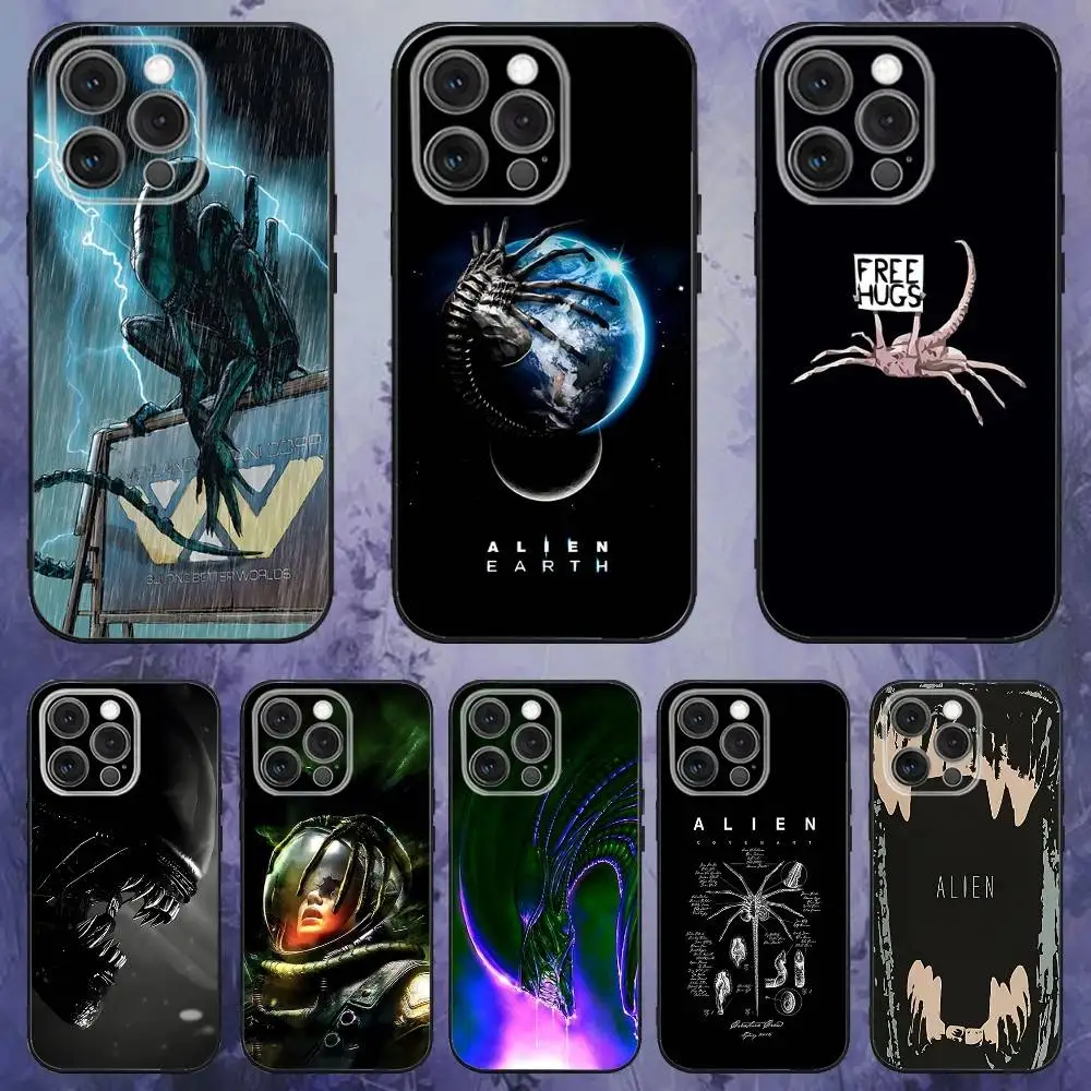

Cool A-Alien X-Xenomorph Phone Case For iPhone 17,16,15,14,13,12,Pro,Max,Plus,E,SE4,Air,Mini Black Soft Box